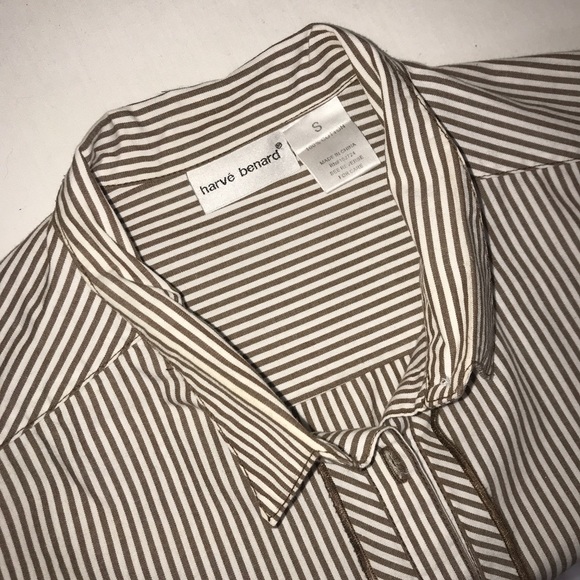 Harve Benard Peanut Brown Striped Button Up Shirt - Picture 9 of 9